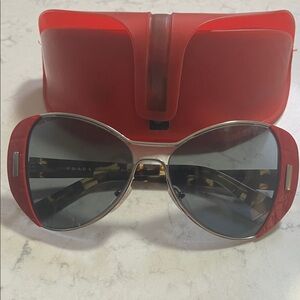 Prada Women's Sunglasses in Red and Silver